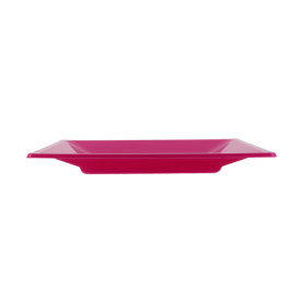 Assiette Plastique Carrée Plate Fuchsia 230mm (180 Utés)