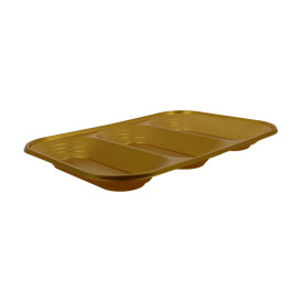 Plastic dienblad microgolfbaar "X-Table" 3C goud 33x23cm (2 stuks) 