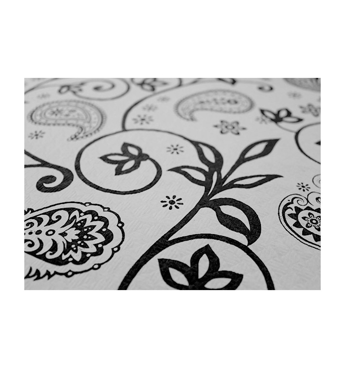 Nappe en papier 1x1m "Cachemire Noir" 37g (400 Unités) Nappe en papier 1x1m "Cachemire Noir" 37g (400 Unités)