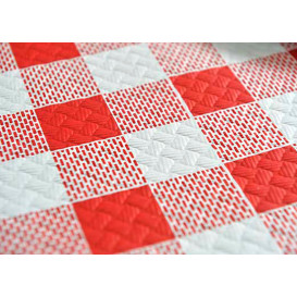 Nappe en papier 1x1m "Carrés Rouges" 40g (400 Unités)