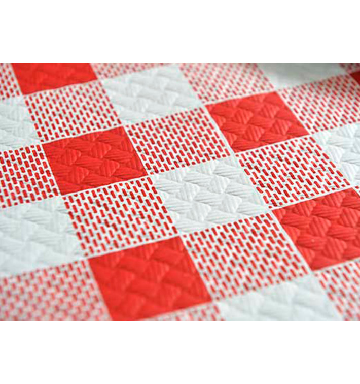 Nappe en papier 1x1m "Carrés Rouges" 40g (400 Unités) Nappe en papier 1x1m "Carrés Rouges" 40g (400 Unités)
