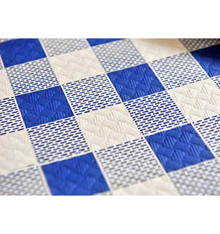 Nappe en papier 1x1m "Carrés Bleus" 40g (400 Unités) Nappe en papier 1x1m "Carrés Bleus" 40g (400 Unités)