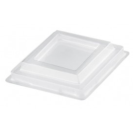 Plastic PET Deksel voor Plastic Proeving beker "Rhombus" transparant 95 ml (25 stuks) 