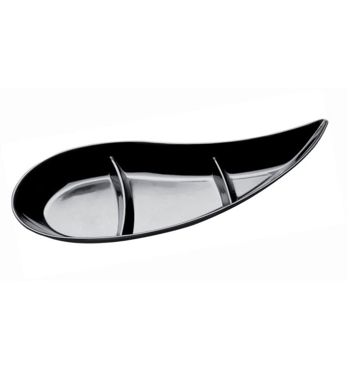 Saucière Dégustation "Virgule" 3 Comp. Noir 30 ml (500 Utés) Saucière Dégustation "Virgule" 3 Comp. Noir 30 ml (500 Utés)
