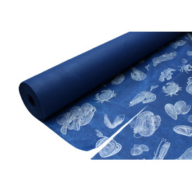 Nappe Rouleau PP Non Tissé Bleu "Coquillage" 1,2x50m 50g (1 Uté)