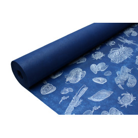 Nappe Rouleau PP Non Tissé Bleu "Coquillage" 1,2x50m 50g (1 Uté)
