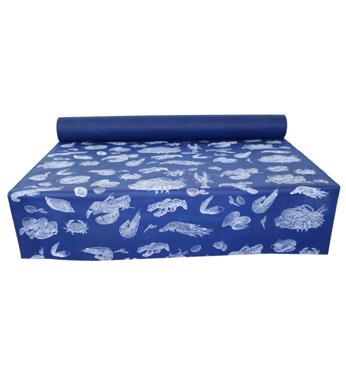 Nappe Rouleau PP Non Tissé Bleu "Coquillage" 1,2x50m 50g (1 Uté) Nappe Rouleau PP Non Tissé Bleu "Coquillage" 1,2x50m 50g (1 Uté)