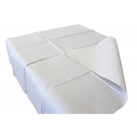 Voorgesneden papieren tafelkleed wit 40g 1x1m (480 stuks)