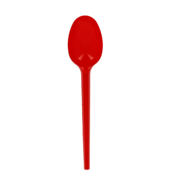 Plastic lepel PS rood 16,5cm (20 stuks) 