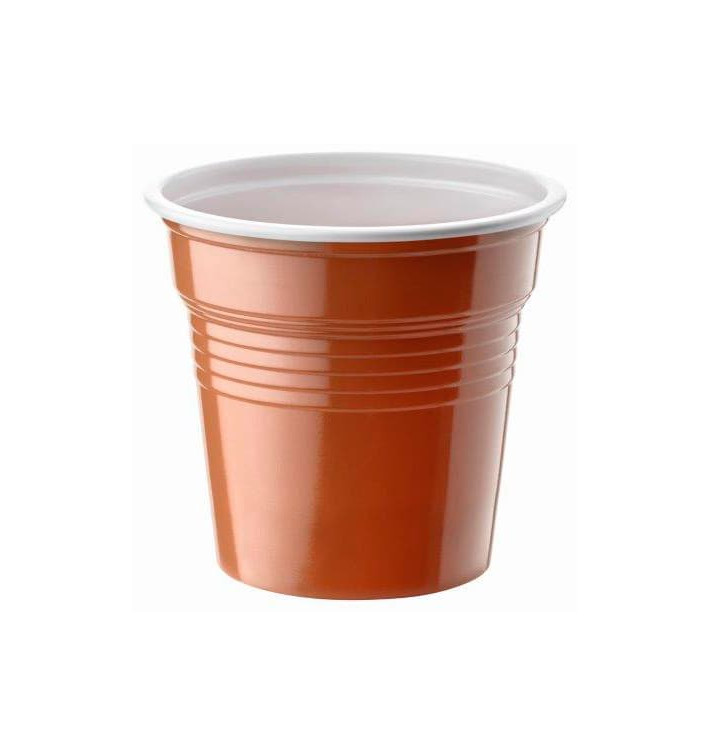 Gobelet Plastique PS Bicolore Marron 80ml Ø5,7cm (2400 Utés)