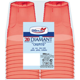 Gobelet Shot "Diamant" PS Cristal Rouge 50ml (20 Utés)