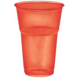 Plastic PS beker Kristal "Diamant" rood 250ml Ø7,2cm (10 stuks)