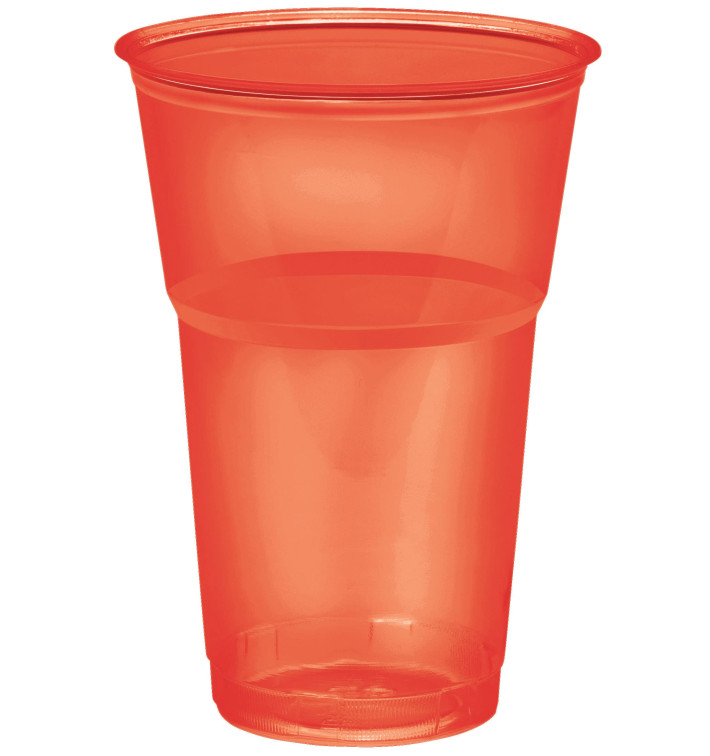 Plastic PS beker Kristal "Diamant" rood 250ml Ø7,2cm (10 stuks)