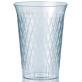 Plastic PS beker Geïnjecteerde glascider "Rombos" 200 ml (50 stuks) 
