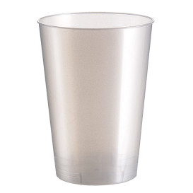 Verre Plastique Moon Blanc Pearl PS 230ml (50 Unités)