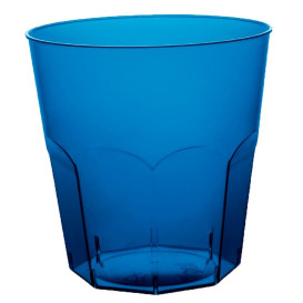 Verre Plastique Cocktail Bleu Transp. PS Ø73mm 220ml (50 Utés)