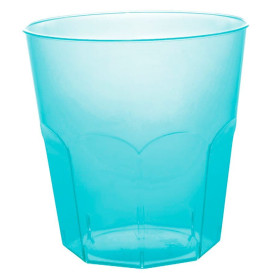 Plastic PS beker turkoois transparant Ø7,3cm 220ml (50 stuks)
