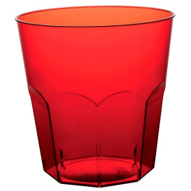 Verre Plastique Rouge Transp. PS Ø73mm 220ml (1000 Utés)