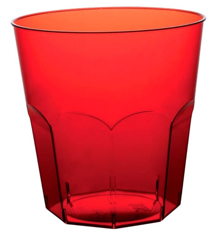 Verre Plastique Rouge Transp. PS Ø73mm 220ml (1000 Utés) Verre Plastique Rouge Transp. PS Ø73mm 220ml (1000 Utés)