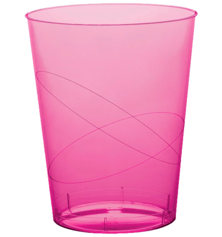 Plastic PS beker "Moon" fuchsia transparant 350ml (400 stuks) Plastic PS beker "Moon" fuchsia transparant 350ml (400 stuks)