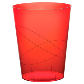 Verre Plastique Moon Rouge Transp. PS 350ml (400 Unités)