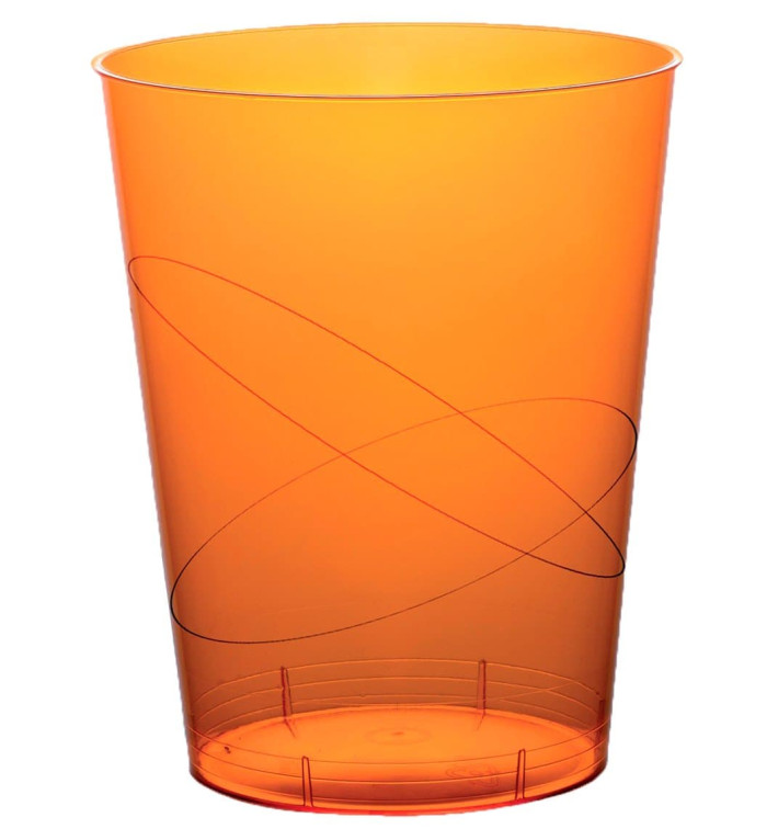 Plastic PS beker "Moon" oranje transparant 350ml (20 stuks) Plastic PS beker "Moon" oranje transparant 350ml (20 stuks)