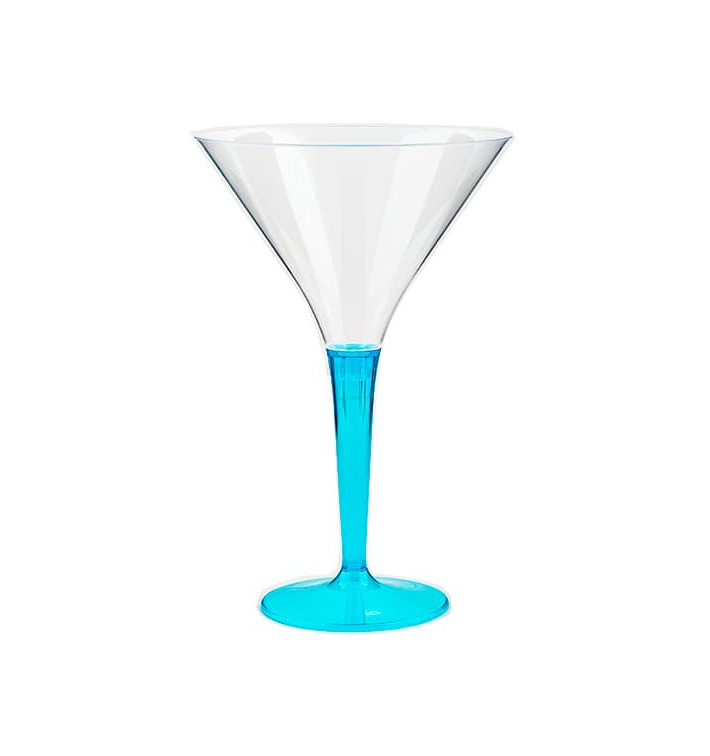 Plastic stamglas Cocktail turkoois 100 ml (6 stuks)