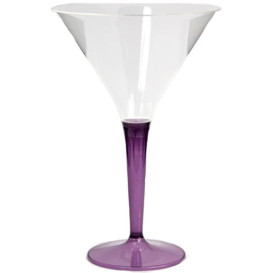 Verre à Cocktail Plastique Aubergine 100ml (6 Unités)