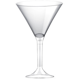 Flûte Plastique Cocktail Pied Transparent 185ml 2P (20 Utés)