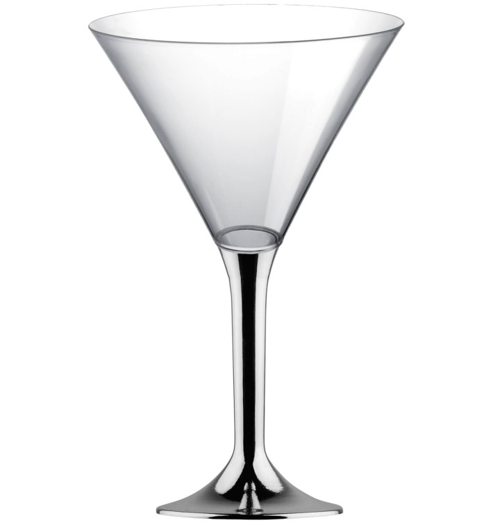 Flûte Plastique Cocktail Pied Argent Chrome 185ml 2P (200 Utés) Flûte Plastique Cocktail Pied Argent Chrome 185ml 2P (200 Utés)