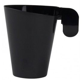 Tasse en plastique noir design 72ml (12 Utés)