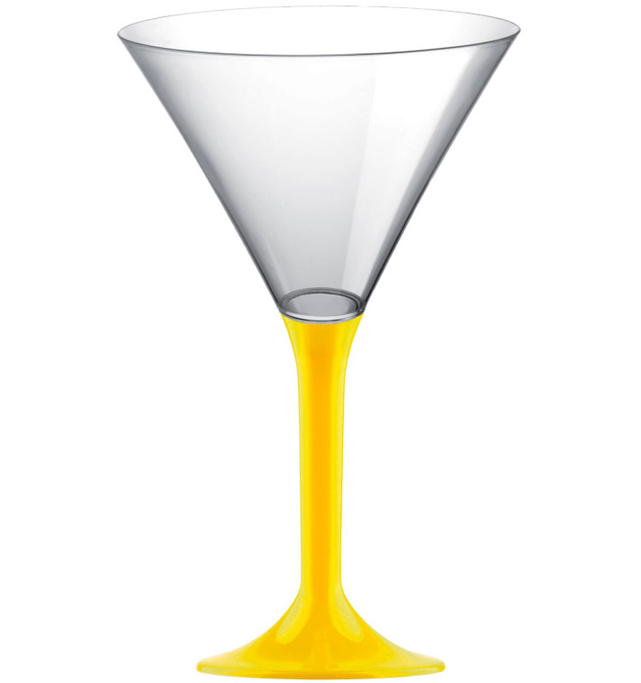 Flûte Plastique Cocktail Pied Jaune 185ml 2P (20 Utés) Flûte Plastique Cocktail Pied Jaune 185ml 2P (20 Utés)