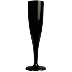 Flûte Plastique pour Champagne Noir 115ml 1P (6 Utés)