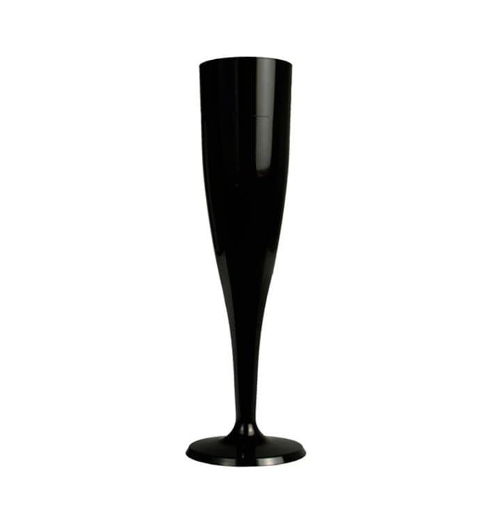 Flûte Plastique pour Champagne Noir 115ml 1P (6 Utés)