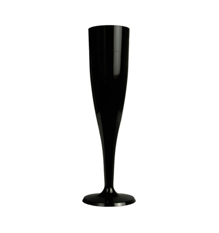 Plastic fluit Mousserende Wijn zwart 115ml 1P (6 stuks) Plastic fluit Mousserende Wijn zwart 115ml 1P (6 stuks)