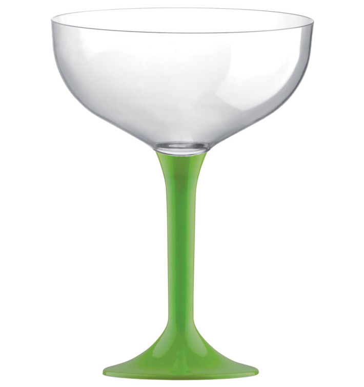 Flûte Champagne Plastique Pied Vert citron 200ml 2P (200 Utés) Flûte Champagne Plastique Pied Vert citron 200ml 2P (200 Utés)