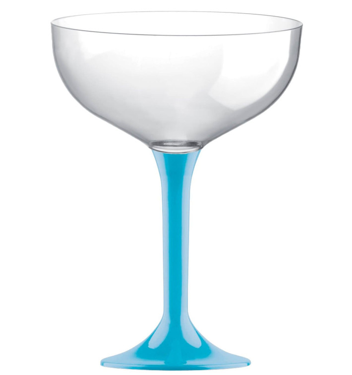 Plastic stam fluitglas turkoois 200ml 2P (200 stuks) Plastic stam fluitglas turkoois 200ml 2P (200 stuks)