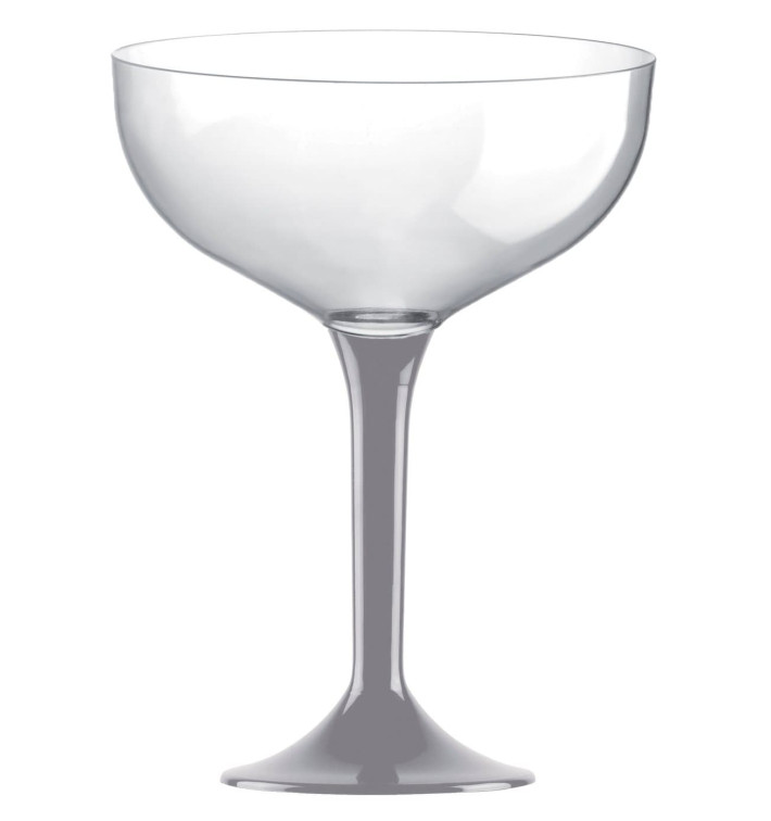 Plastic stam fluitglas grijs 200ml 2P (20 stuks) Plastic stam fluitglas grijs 200ml 2P (20 stuks)