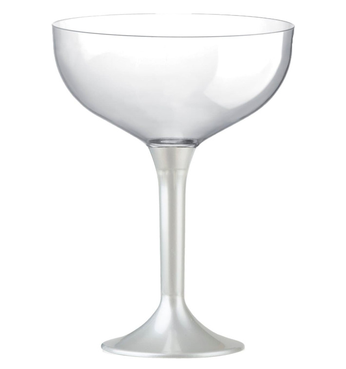 Plastic stam fluitglas wit 200ml 2P (200 stuks) Plastic stam fluitglas wit 200ml 2P (200 stuks)
