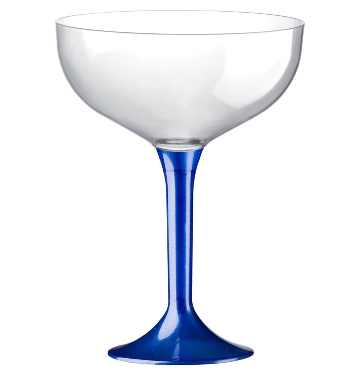 Plastic stam fluitglas blauw mediterranean 200ml 2P (20 stuks) Plastic stam fluitglas blauw mediterranean 200ml 2P (20 stuks)