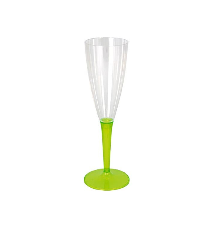 Flûte Champagne Plastique Vert 100ml (6 Unités) Flûte Champagne Plastique Vert 100ml (6 Unités)
