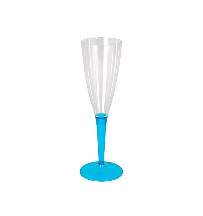 Flûte Champagne Plastique Turquoise 100ml (36 Unités)
