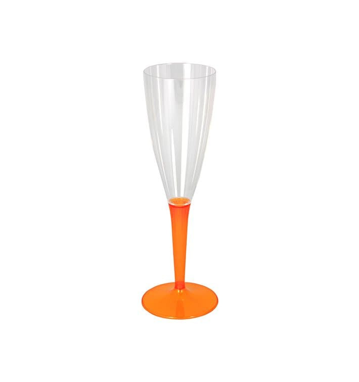 Flûte Champagne Plastique Orange 100ml (6 Unités) Flûte Champagne Plastique Orange 100ml (6 Unités)