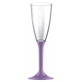 Plastic stam fluitglas Mousserende Wijn lila 120ml 2P (200 stuks)