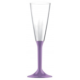 Plastic stam fluitglas Mousserende Wijn lila 160ml 2P (200 stuks)