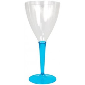 Plastic stamglas wijn turkoois 130ml (60 stuks)