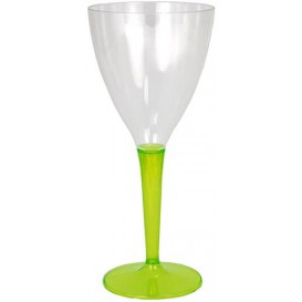 Plastic stamglas wijn groen 130ml (6 stuks) 