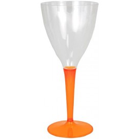 Plastic stamglas wijn oranje 130ml (6 stuks) 