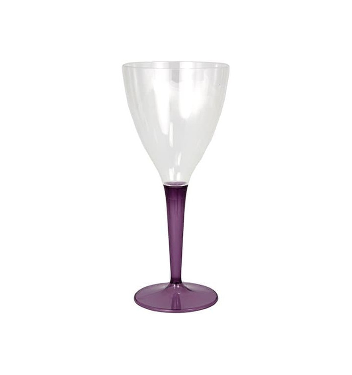 Verre à Vin Plastique Aubergine 130ml (60 Utés)