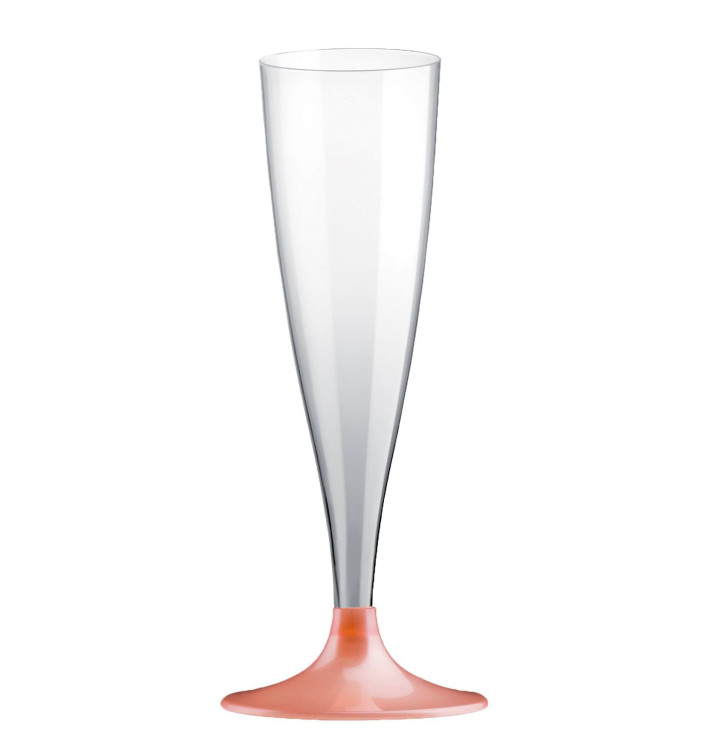 Plastic stam fluitglas Mousserende Wijn perzik kleur parel 140ml 2P (400 stuks) Plastic stam fluitglas Mousserende Wijn perzik kleur parel 140ml 2P (400 stuks)